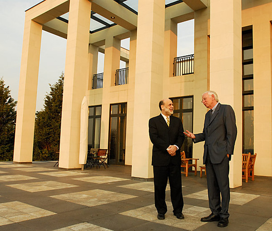 Germany's  Ambassador to the  US Klaus Scharioth and Federal Reserve Chairman Ben Bernanke meet at the German Embassy in Washington, DC. :  : Washington D.C. Event Photographer | Laurence L. Levin Photography